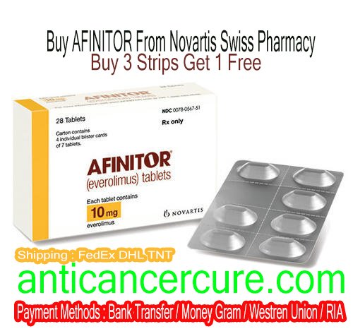 Buy afinitor everolimus 10mg tablets for Breast cancer